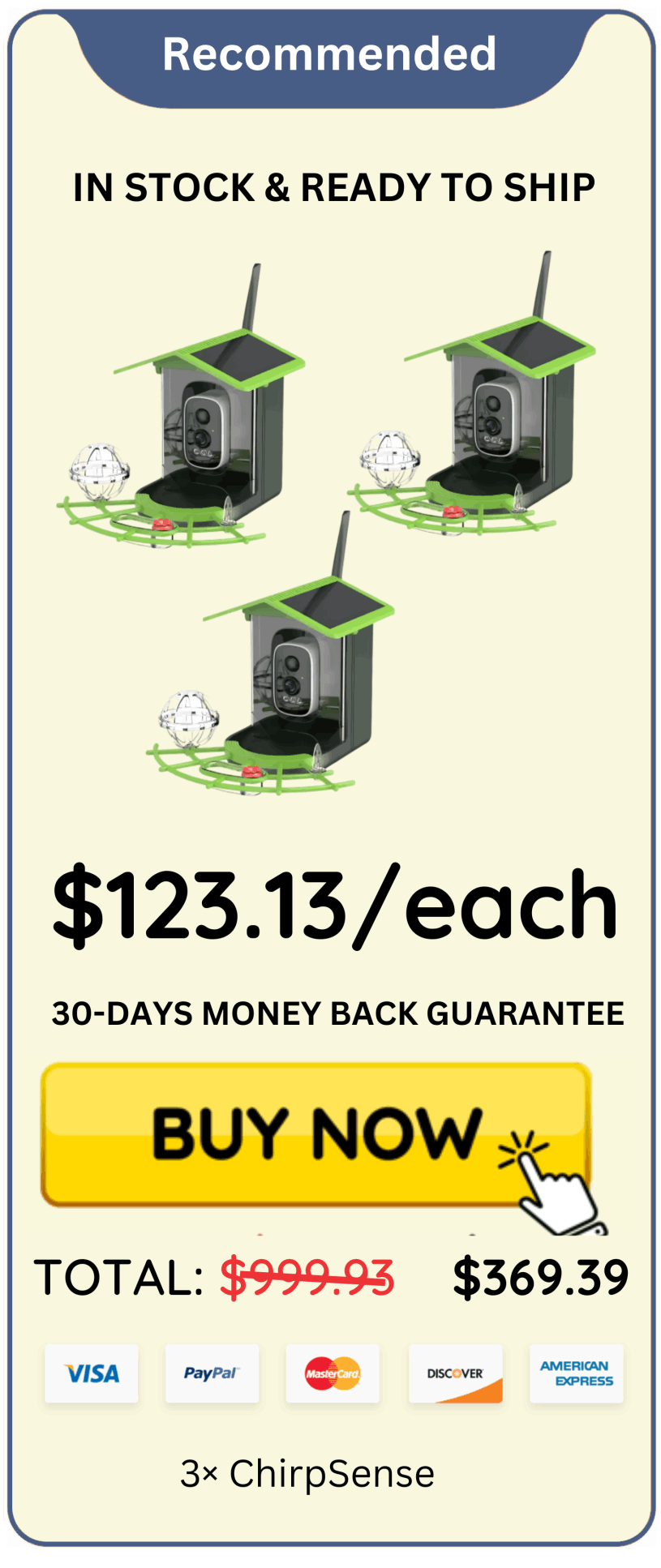 Chirp Sense offer price